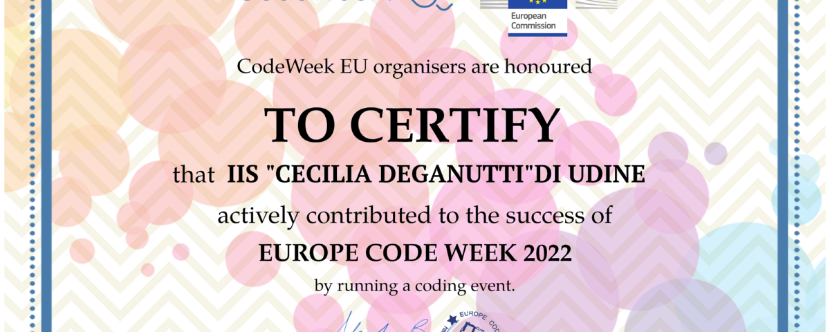 Certificato partecipazione EU Code week 22